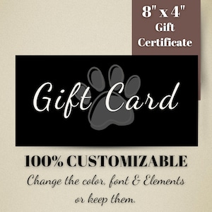 Certificado de regalo de salón de peluquería canina, vale de novio de perro 100% personalizable, descarga digital instantánea