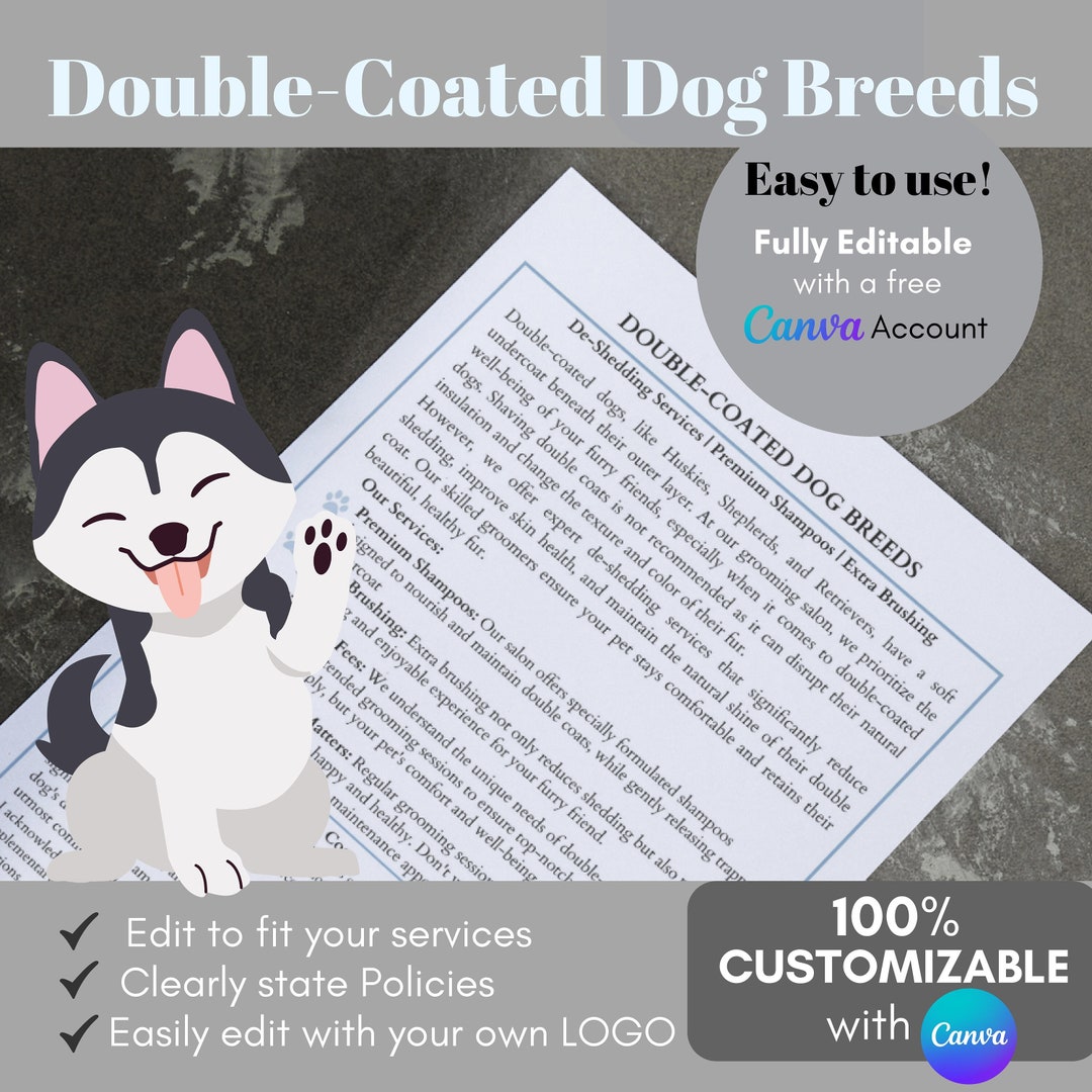 Doublecoated Dog Breed Form, Grooming Waivers, Extrabrushing