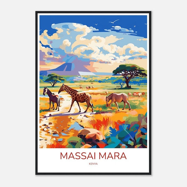 Massai Mara Kenya Wall Art Safari: The Vibrant Plains and Big Five of Maasai Mara, Kenya