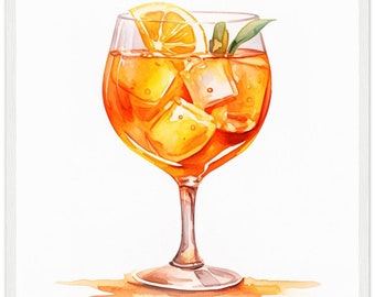 Aperol Spritz Wall Print, Painted Bar Cart Art, Perfect for Home Bar Decor, Unique Housewarming Gift