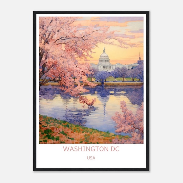 Washington DC Cherry Blossom Poster, Vibrant Springtime Wall Art for Home Decor, Perfect Housewarming Gift, Captivating Landscape Print