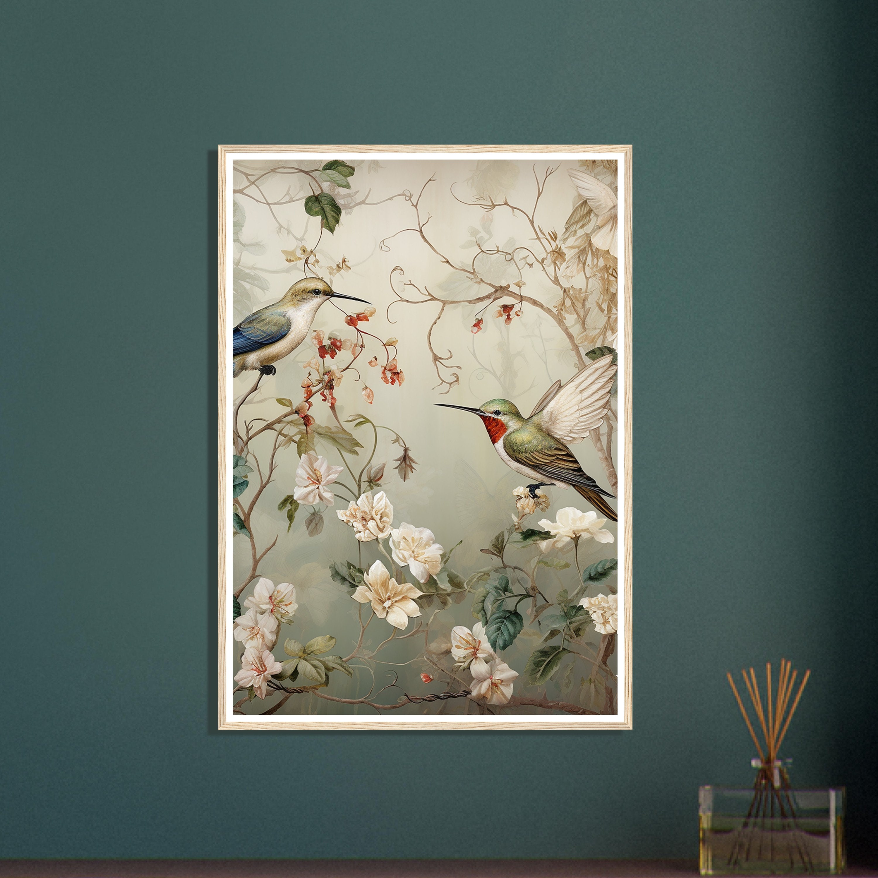 Classic Roses Wall Art Meet Delicate Birds Vintageinspired Wall Decor