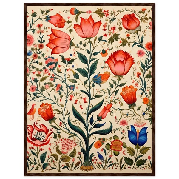Vintage Floral Wall Art, Wildflower Home Decor, Housewarming Gift, Neutral Florals, William Morris Style Vintage Art