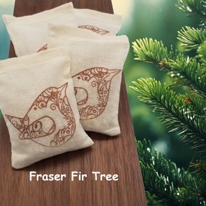 Fraser Fir Scented Sachets - Set of 4 Air Freshener Wedding Party Favor Housewarming Office Gift