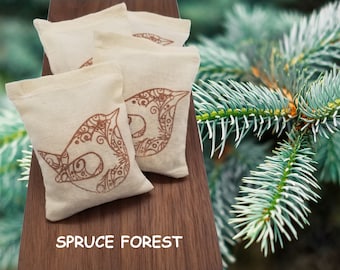 Spruce Forest Scented Sachets - Set of 4 Air Freshener, Party Favor, Housewarming, Thank You, Mother&#39;s Day Gift, Stocking Stuffer