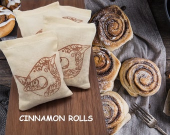 Cinnamon Rolls Scented Sachets - Set of 4 Air Freshener, Party Favor, Housewarming, Thank You, Mother&#39;s Day Gift Stocking Stuffer