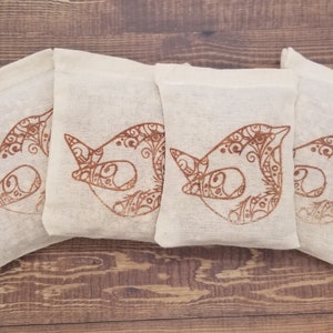 Eucalyptus & Spearmint Scented Sachets - Set of 4 Air Freshener Party Favor Housewarming Smell Good Office or Thank You Gift