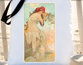Art Nouveau Alphonse Mucha Summer Themed Tote Bag