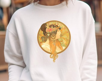 Alphonse Mucha Art Nouveau Sweatshirt - art sweatshirt,  Ideal gift for Artist, art teacher, art lover