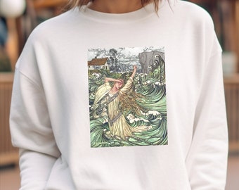 Undine, Classic illustration by Arthur Rackham, Sweatshirt, Artist, Painter Shirt, Painter Gift, Art Teacher, student, vintage