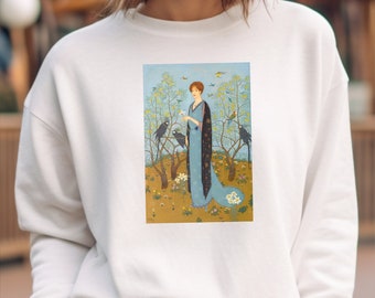 Edmund Dulac Woman in a Garden Classic illustration Sweatshirt, Gift for Artist, Painter,  Art Teacher, Art Lover, Classic Illustration fan