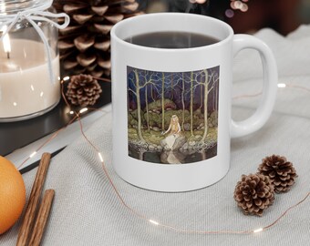 John Bauer fantasy illustration mug, forest people illustration Gift for artist, art lover, art teacher, art student