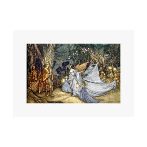Art Poster - Classic Illustration by Arthur Rackham from Midsummer Night&#39;s Dream, art, vintage, shakespeare,