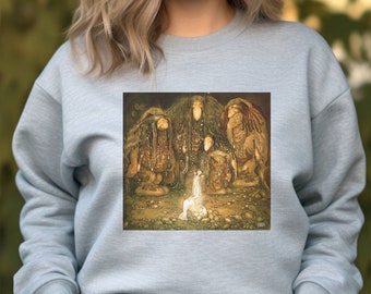 Trolls & Princess John Bauer Classic illustration Sweatshirt, Gift for Artist, Painter Shirt, Painter Gift, Artist Gifts, Art Teacher gift