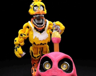 Nightmare Chica - Five Nights At Freddy’s 2 Movie -  Adjustable Mouth Nightmare Sensory/Display Figure FNAF Chica (Cupcake Sold Separately)