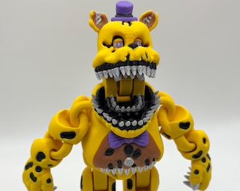 Nightmare Fredbear - Five Nights At Freddy’s 2 Movie - FNAF 4 - Adjustable Mouth - Nightmare Sensory Display Figure FNAF