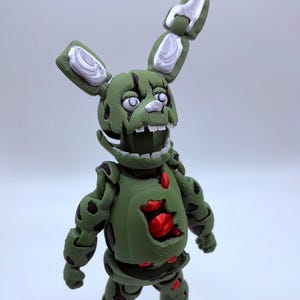 SPRINGTRAP Verstelbare mond William Afton Purple Guy Five Nights At Freddy's Flexi Sensory Display Model FNAF verwijderbare oren