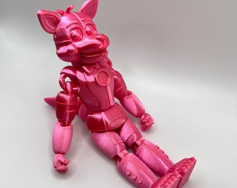 FunTime Foxy - Mangle Sister Location - Adjustable Mouth w/Tail - Five Nights At Freddy's Flexi Sensory/Fidget Toy FNAF Removable Tail