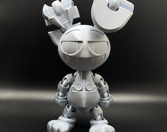 Jax Bunny con orejas enormes (desmontables) - The Amazing Digital Circus 8.5" - Juguete sensorial impreso en 3D