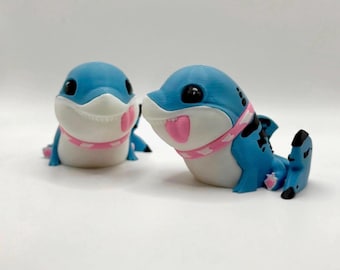 Jeff the Land Shark-Pup Cute (Hohe Qualität) 3D gedruckte Spiel Inspo Figur / Schlüsselanhänger Vollfarbe (jeweils separat erhältlich)