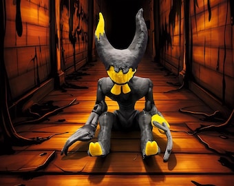 Ink Demon Bendy and the Ink Machine 3D Printed Flexi Figure – Articulated Bendy Ink Demon – Removable Head