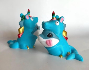 Jeff the Land Shark-Pup Cute Shiny Unicorn Inspo Costume (High Quality) 3D Printed Figure/Keychain (Each Sold Separately)