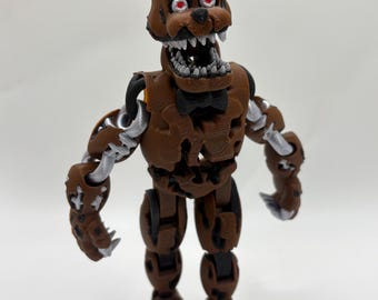 Nightmare Freddy Fazbear Flat Back - Five Nights At Freddy’s Movie (Flat Black Figure) Adjustable Mouth - Nightmare Sensory Display Figure