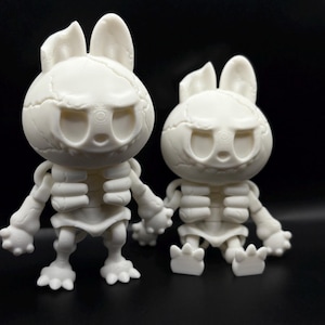 LaBuBu Skeleton Fidget Toy (Flat Back) 3D printed (Each Sold Separately) Labubu Sugar Skull Halloween Fidget