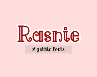 Rasnie Fonts - Handmade Fonts, Neat Fonts, Gothic Fonts, Cricut Fonts, Cute Fonts, Procreate Fonts, Bold Fonts, Tidy Fonts