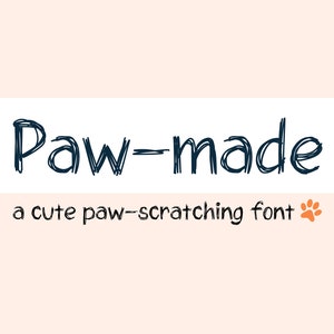 Paw-made フォント - かわいい手書きフォント、スクレイピングフォント、猫フォント、スクラッチ、かわいい、子供、ハロウィーン、怖い、狂気、ロゴ、パーティー、サインフォント