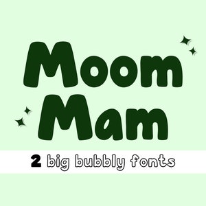 Moommam Fonts - Bubbly Handmade Fonts, Bubbly Fonts, Thick Fonts, Fat Fonts, Happy Fonts, Fun Fonts, Chubby Fonts, Party Fonts