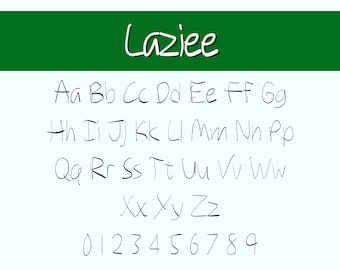 Laziee Font - Handwriting,lazy note,handmade font