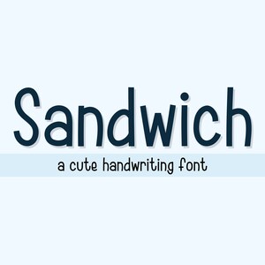 Sandwich Font - Handwriting Font, Cute Font, Cricut Font, Tall Font, Fun Font, Procreate Font, Teacher Font