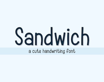 Sandwich Font - Handwriting Font, Cute Font, Cricut Font, Tall Font, Fun Font, Procreate Font, Teacher Font