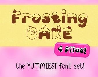 Frosting Cake FONT SET - Handmade,Cute,Holidays,Christmas,Logo,Birthday,Party Font Set