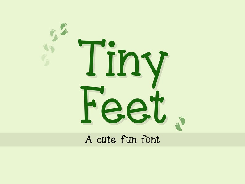 Tiny Feet Font Kid Font, Playful Font, Fun Font, Solid Font, Cute Font
