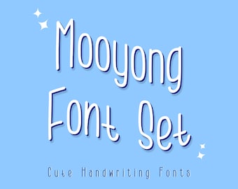 Mooyong Font Set - Handmade,Handwriting,Cute,Lively,Easy to read,Readable,Note,Neat Font