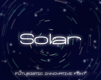Solar Font - Galaxy,Outer space,Futuristic,Wide,Thin,High tech
