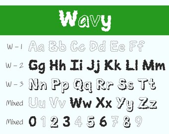 Wavy Font Set - Halloween,Spooky,Curly,Logo,Thick Font Set
