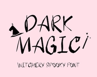 Dark Magic Font - Halloween,Spooky,Handwriting,Witchery,Wizard,Big Font