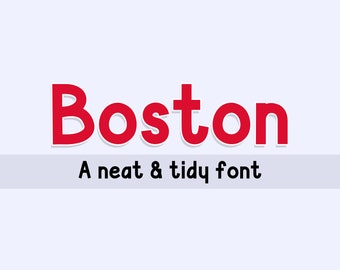 Boston Font - Handwritten Font, Neat Font, Tidy Font, Cricut Fonts, Cute Font, Procreate Fonts, Fonts for Cricut, Bold Font, Block Font