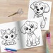 Cute Pet Coloring Pages, Printable PDF Sheets, Instant Download, Dog ...
