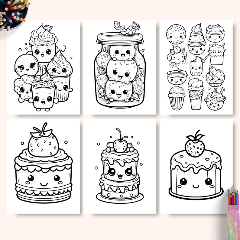 Kawaii Coloring Pages Printable PDF Magical Cute Cawaii - Etsy