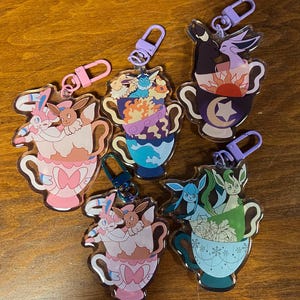 Eevee Tea Cup Keychains