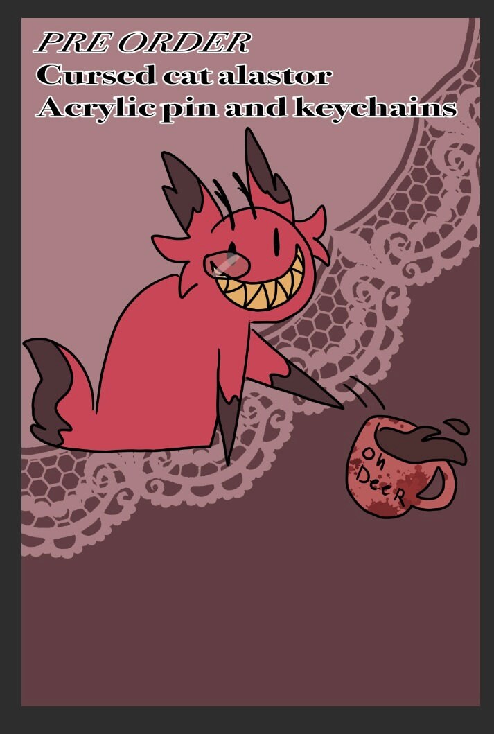 Hazbin Hotel Cursed Cat Alastor Acrylic Pin - Etsy
