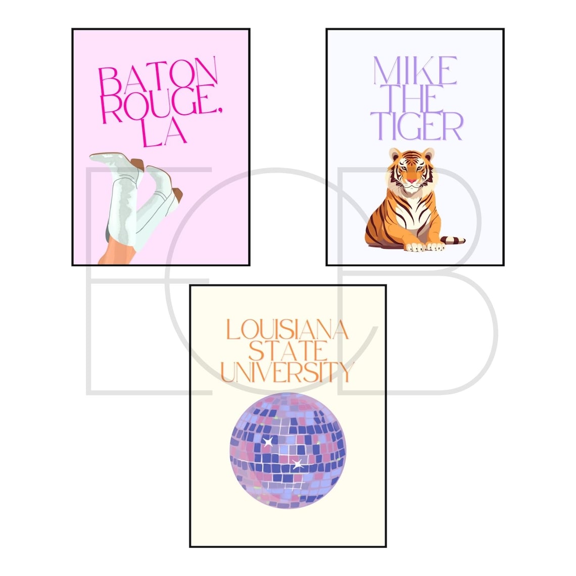 LSU Wall Art - Custom Louisiana State University Decor, LSU Dorm Decor ...