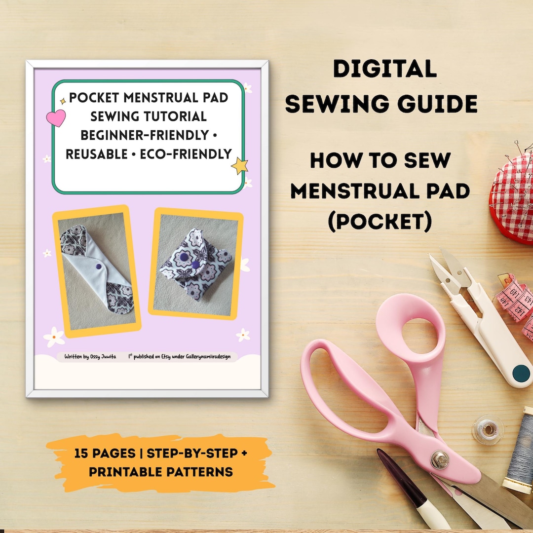 Sewing Machine Pad Pdf Pattern Reusable Menstrual Pad Sewing Pattern PDF | Printable Pocket Tutorial ...