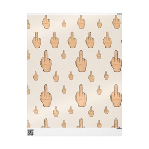 Inpakpapier, cadeauverpakking middelvinger, sarcastisch cadeaupapier, onbeleefd kerstpapier, grappige verjaardagsverpakking, aanstootgevend vakantiecadeau