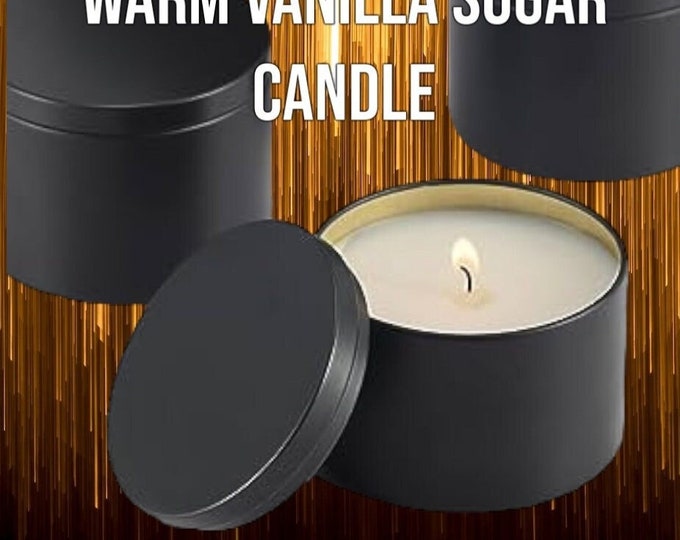 Warm Vanilla Sugar Custom Soy Wax Scented Candles with 35 Hours Burn Time - 4OZ/8OZ