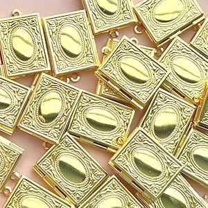 Gold Book Locket Charm for Necklace Book Charm for Jewelry Making Gold Locket Pendant Jewelry Gift for Mom Locket Gift for Book Lovers